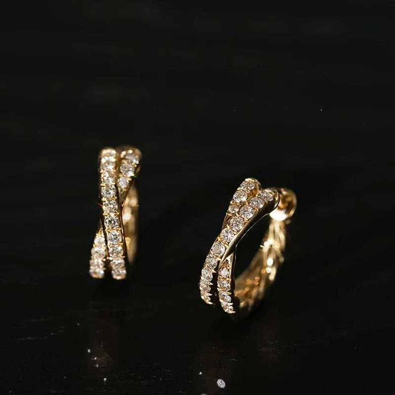 Elegant Crossing Zircon Silver Studs™