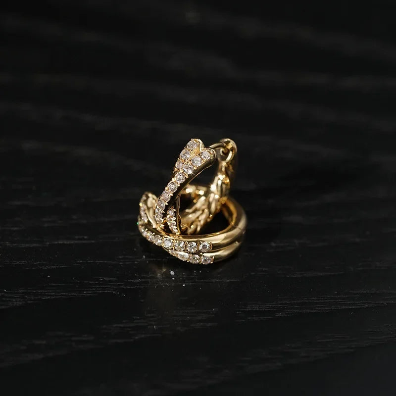 Elegant Crossing Zircon Silver Studs™