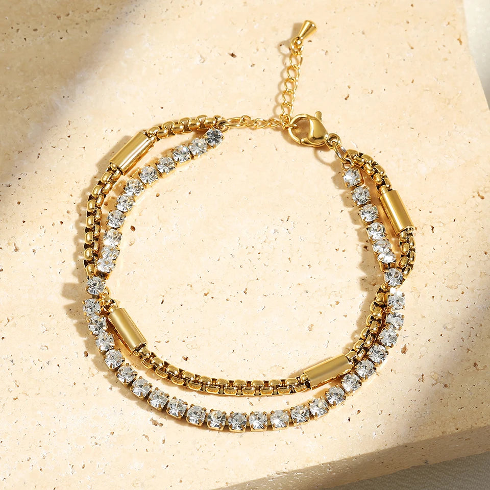 Stunning Gold Stacked Bangles Set™